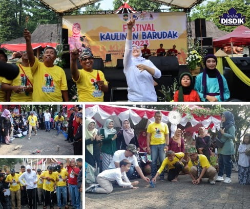 Bupati Purwakarta didampingi Kadisidik dan Pejabat di lingkungan Pemda Purwakarta melakukan seremoni pembukaan dengan bermain Kikitir yaitu baling-baling dari Bambu