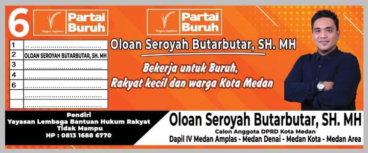 Oloan Seroyah Butarbutar SH MH, berharap agar warga Bermurah hati memberi kesempatan untuk memilihnya guna membuktikan dirinya bekerja untuk rakyat kota Medan