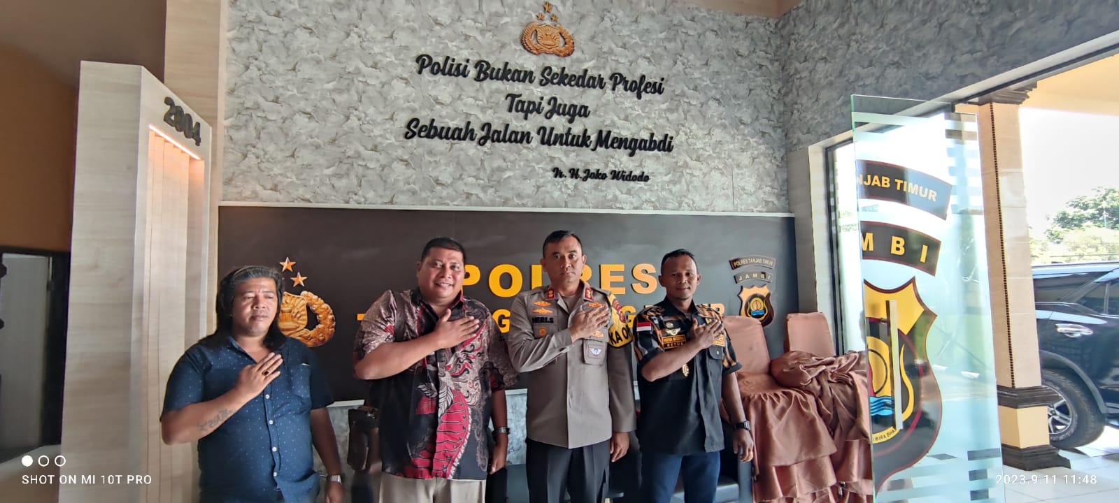 Kunjungan pengurus DPW Pekat IB Jambi dan Pekat IB Tanjab Timur disambut langsung oleh Kapolres Tanjab Timur AKBP Heri Supriawan, SIK, MH