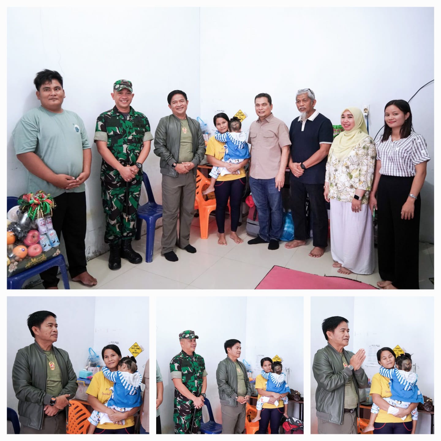 Penjabat (Pj) Gubernur Sumatera Utara (Sumut) Hassanudin menjenguk Balita Mesrida Waruru (3,6), anak nelayan asal Nias Utara, usai menjalani operasi benjolan di kepala belakang, di Jalan Karya Indah, Tanjung Sari, Medan, Senin (25/12) (DISKOMINFOSUMUT)