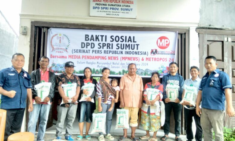 DPD SPRI SUMUT "Serikat Pers Republik Indonesia " Bersama Media Pendamping News dan Media Metropos 24 Bakti Sosial Sambut Natal Dan Tahun Baru