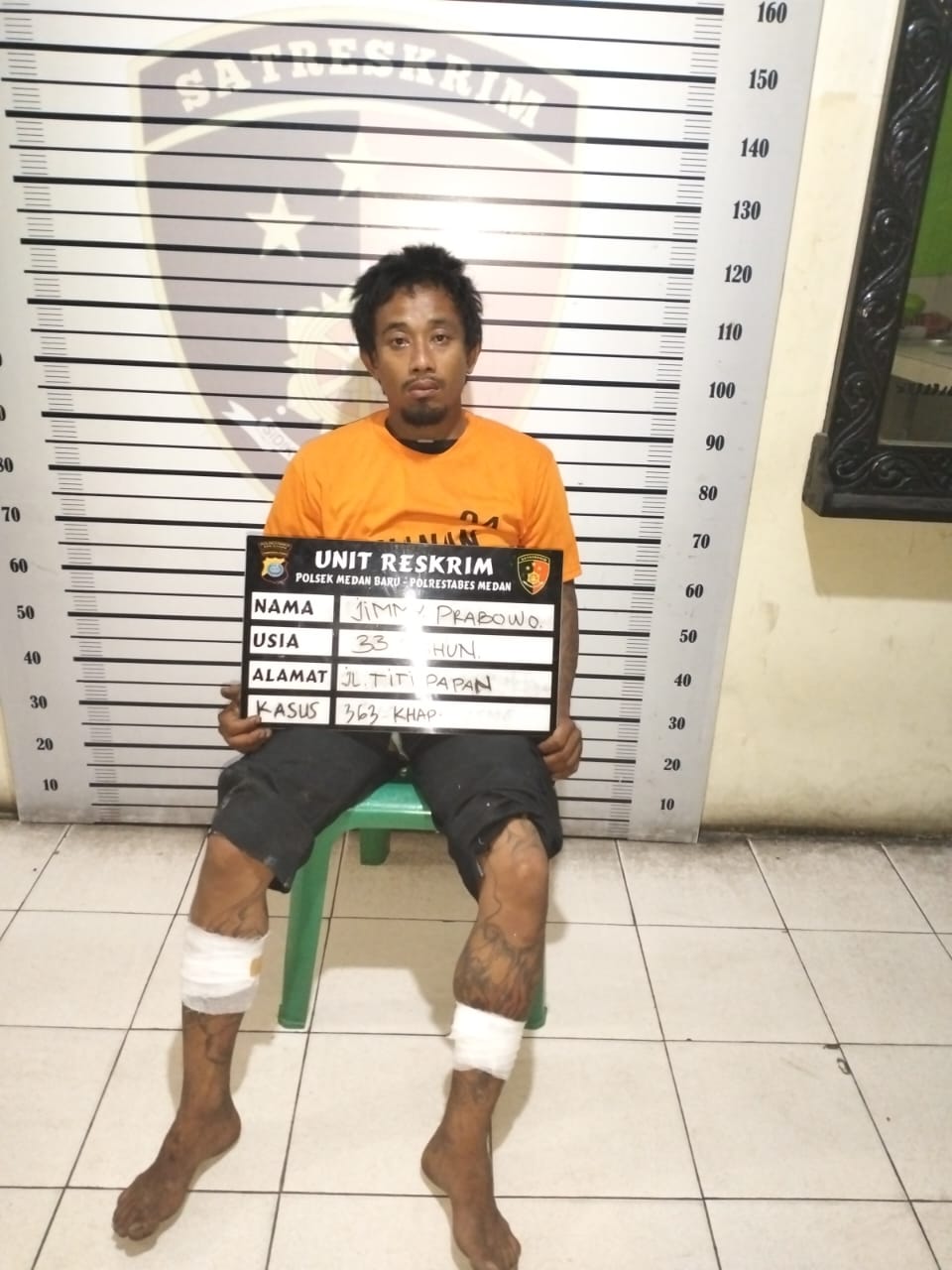 Dorr!!, Unit Reskrim Polsek Medan Baru Tembak Residivis Spesialis Bongkar dan Curi Besi Pagar Rumah