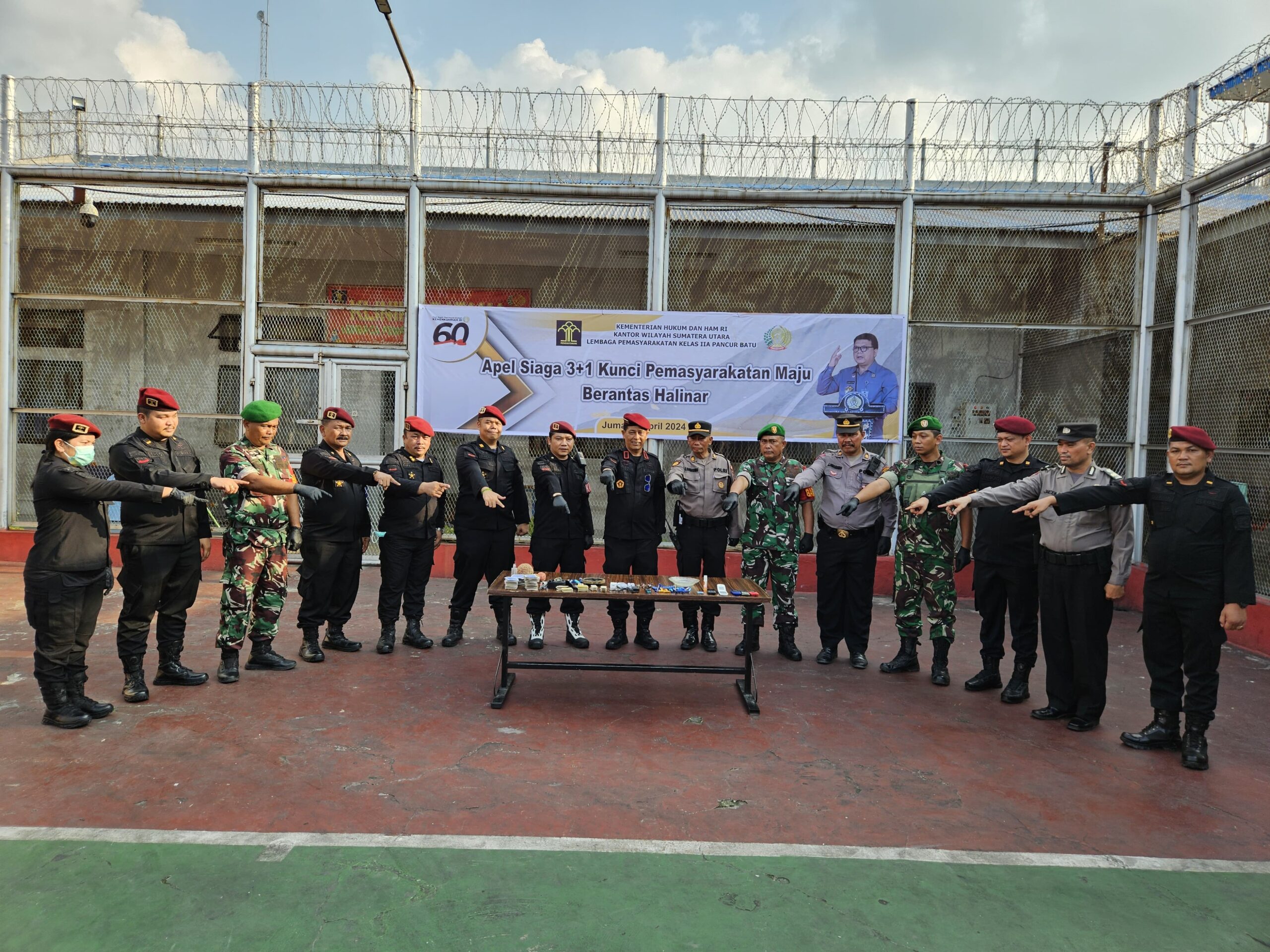 Jelang Hari Raya Idul Fitri 1445 H dan HBP Ke-60, Lapas Pancur Batu Gelar Apel Siaga 3+1 Berantas Halinar