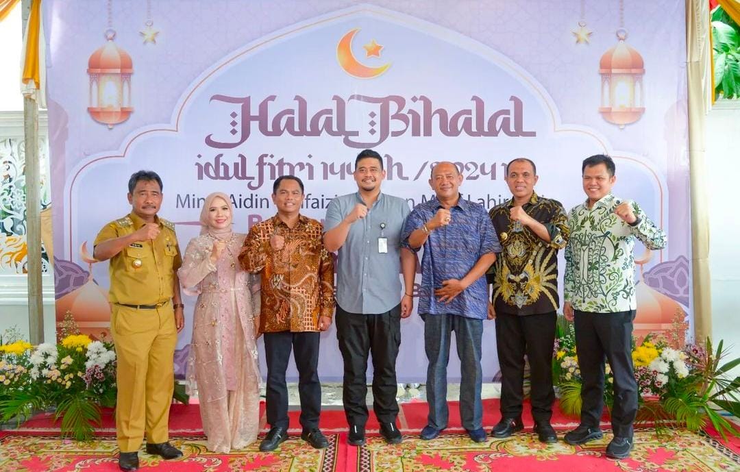 Walikota Medan Muhammad Bobby Afif Nasution, S.E., MM Menghadiri Halal Bi Halal Idul Fitri 1445 H di Rumah Dinas Bupati Sergai