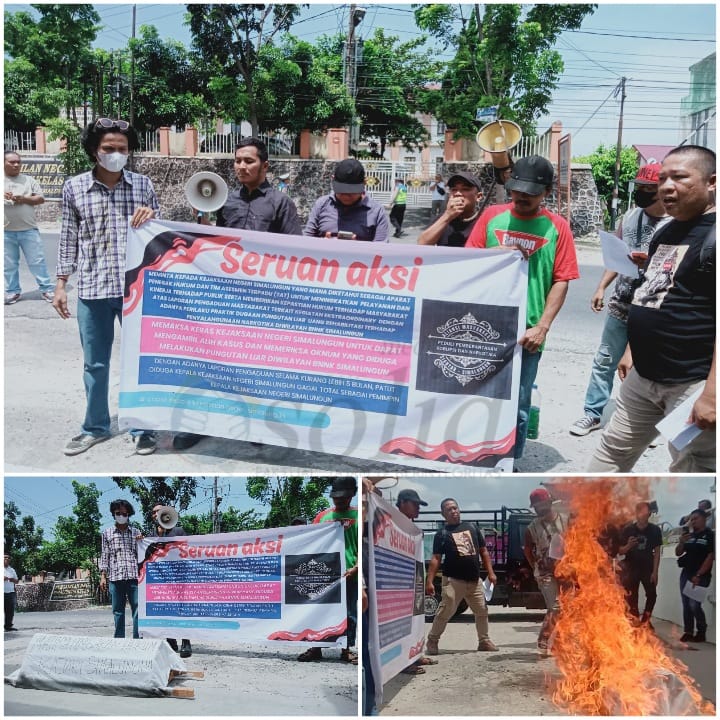 Aksi Unjuk Rasa Peduli Pemberantasan Korupsi dan Narkotika Tuntut Segera Tuntaskan Kasus Pungli di Kabupaten Simalungun