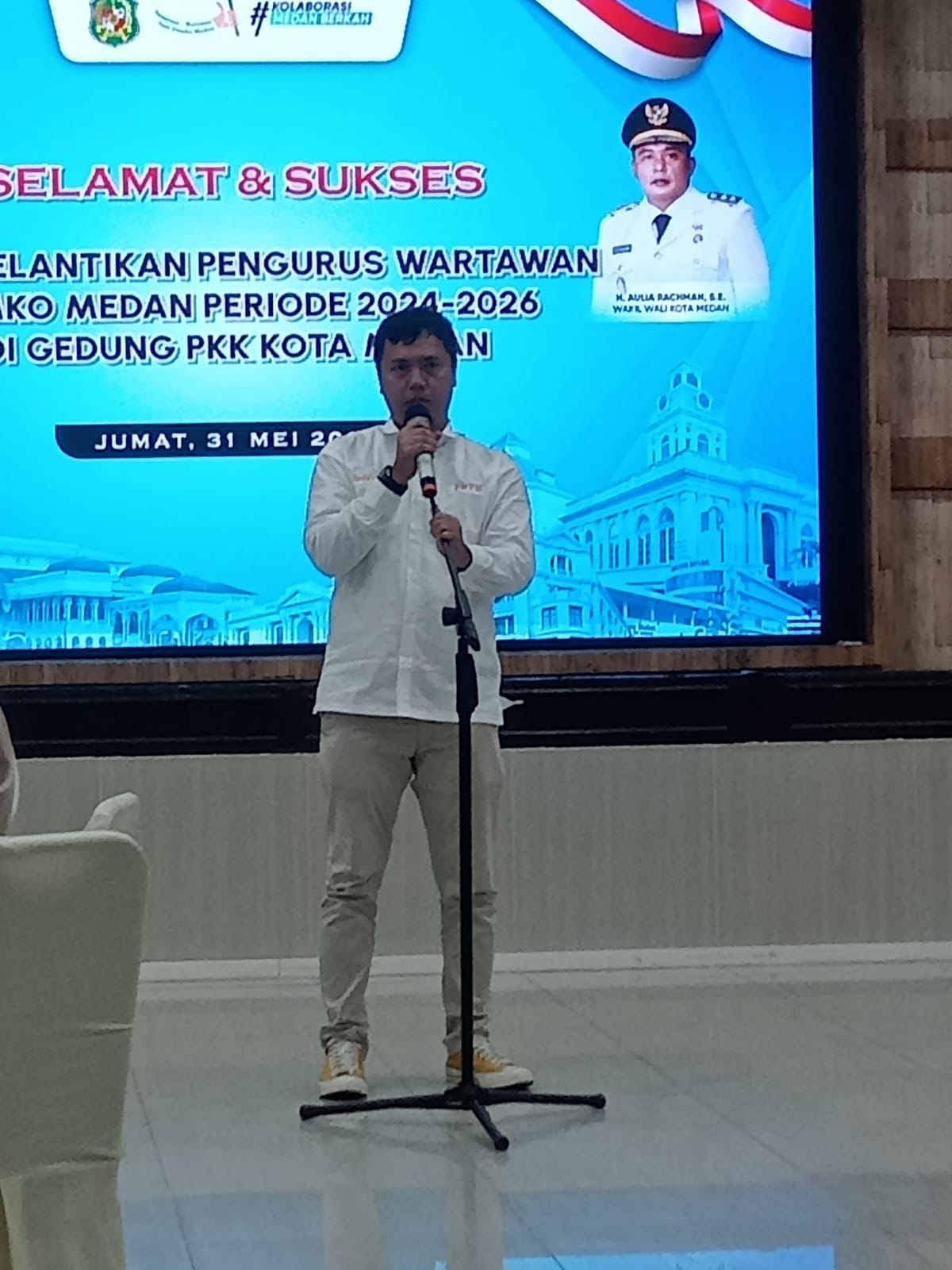 Bobby Nasution Tak Hadir, Ketua Pengurus Persatuan Wartawan Pemko Medan Bahas Pajak dalam Pidato Pelantikan PWPM